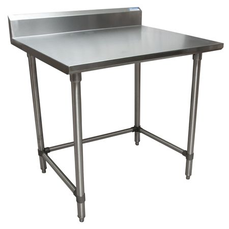 BK RESOURCES Stainless Steel Work Table With Open Base, 5" Rear Riser 30"Wx24"D VTTR5OB-3024